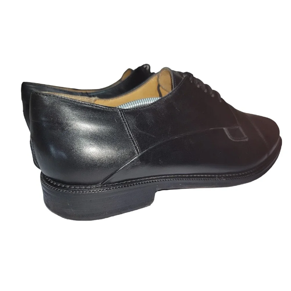 Cable &‎ Co Men's Sz 12 E Black Dress Shoes Italian Leather Oxford Made in Italy